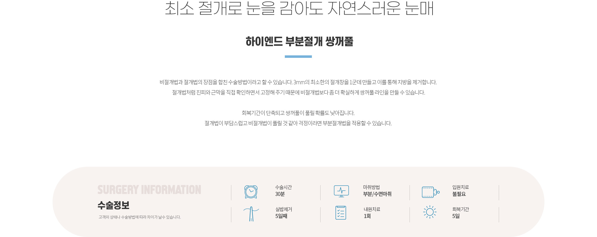 하이엔드 눈성형 부분절개 쌍꺼풀